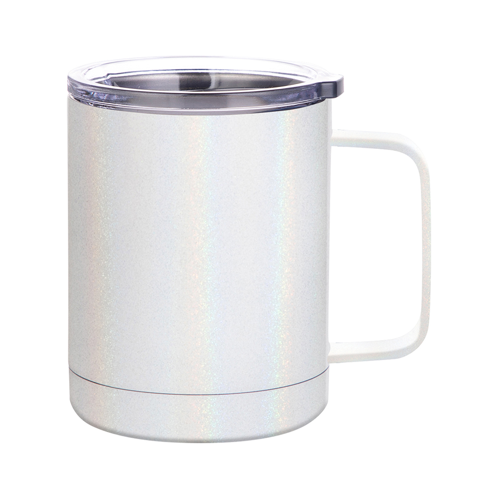 10oz/300ml Glitter Sparkling Stainless Steel Cup White