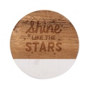 Engraving Marble Wood Coasters Round, φ10*1cm