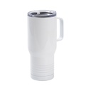 22oz/650ml Stainless Steel Tumbler with Handle w/ Ringneck Grip White