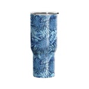 Hydro Sublimation Transfer Paper Roll(Blue Tropic Leaves, 38*1220cm/ 15in x 40ft)