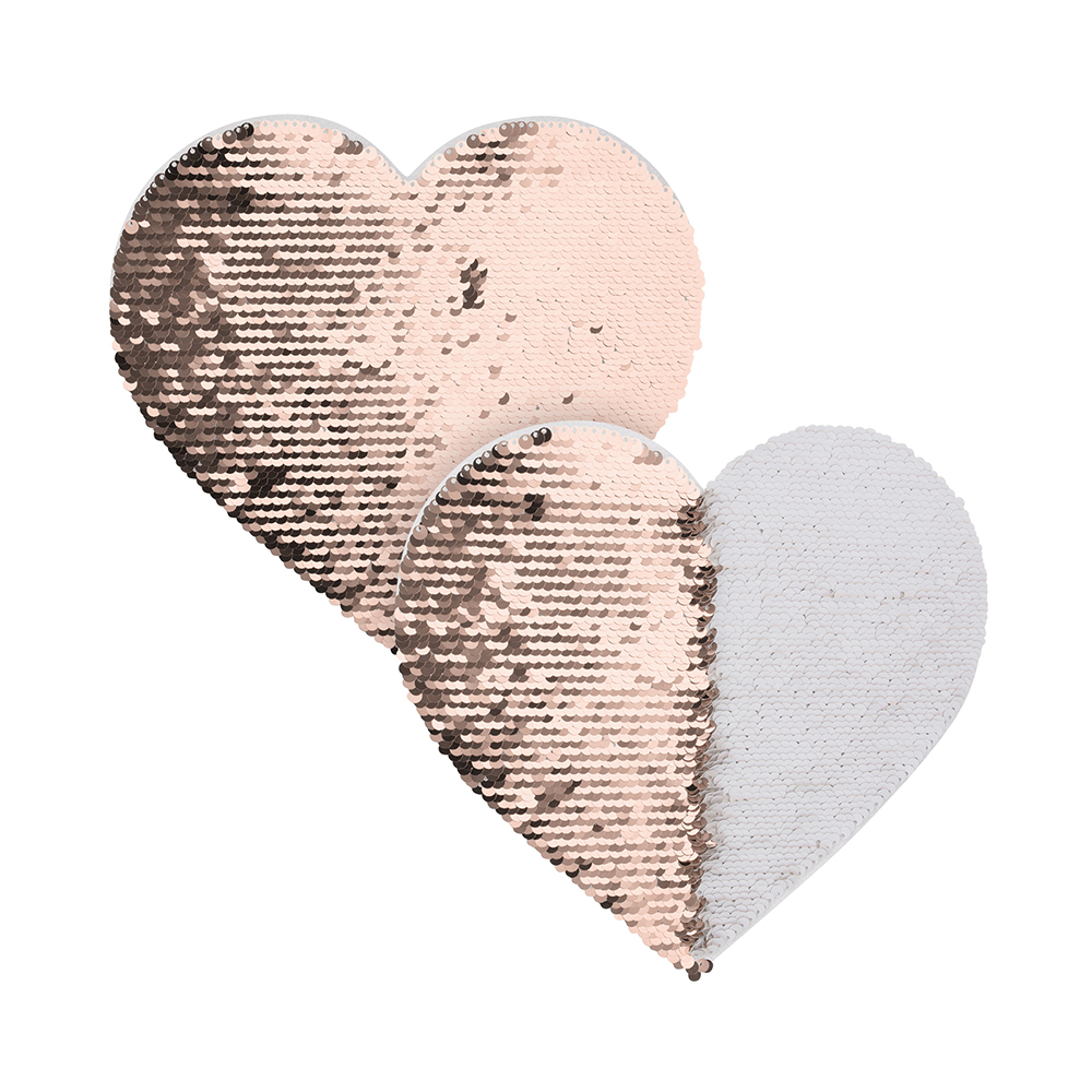 Craft Express 2 Pack Flip Sequin Champagne Sublimation Adhesive Large Heart