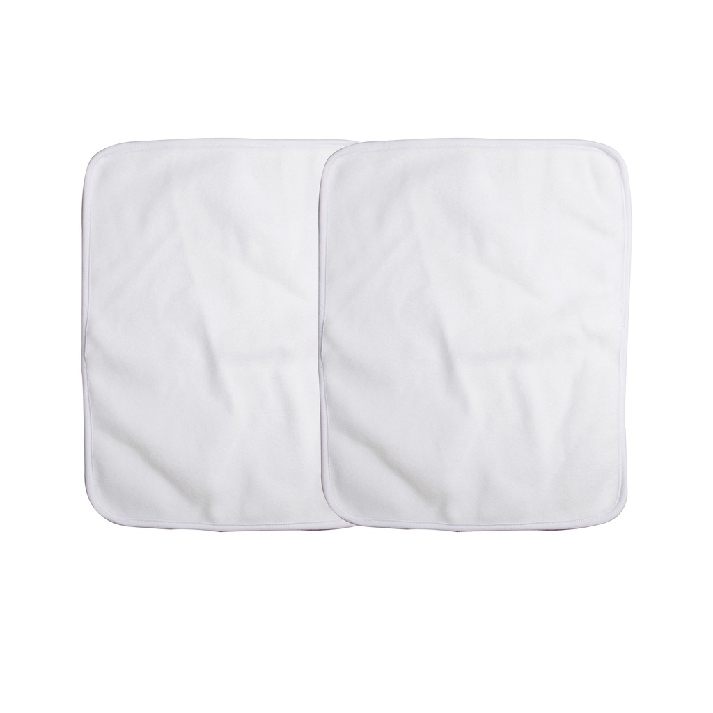 Sublimation Fleece Baby Burp Cloth Blank, 2 Pack, 11.8 x 15.7&quot; - White