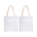Glitter Tote Bag, 2 Pack, 13.4 x 14.6&quot; - white