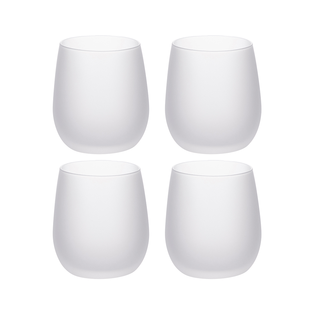 300ml Stemless Glass Frosted, 4 pack